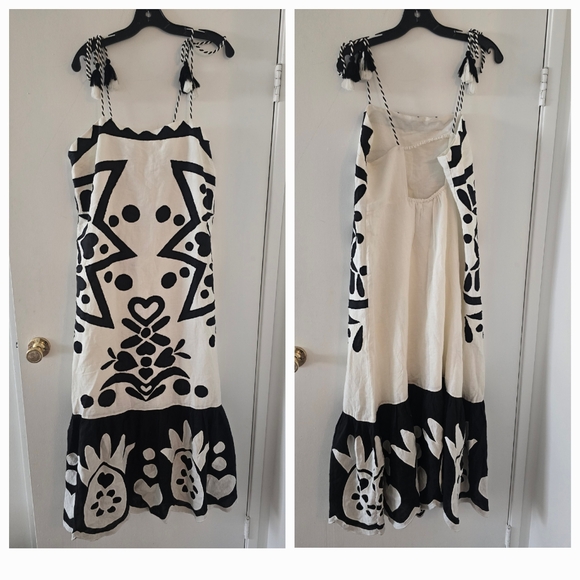 Farm Rio Square Neck Linen Patchwork Maxidress - Picture 8 of 8